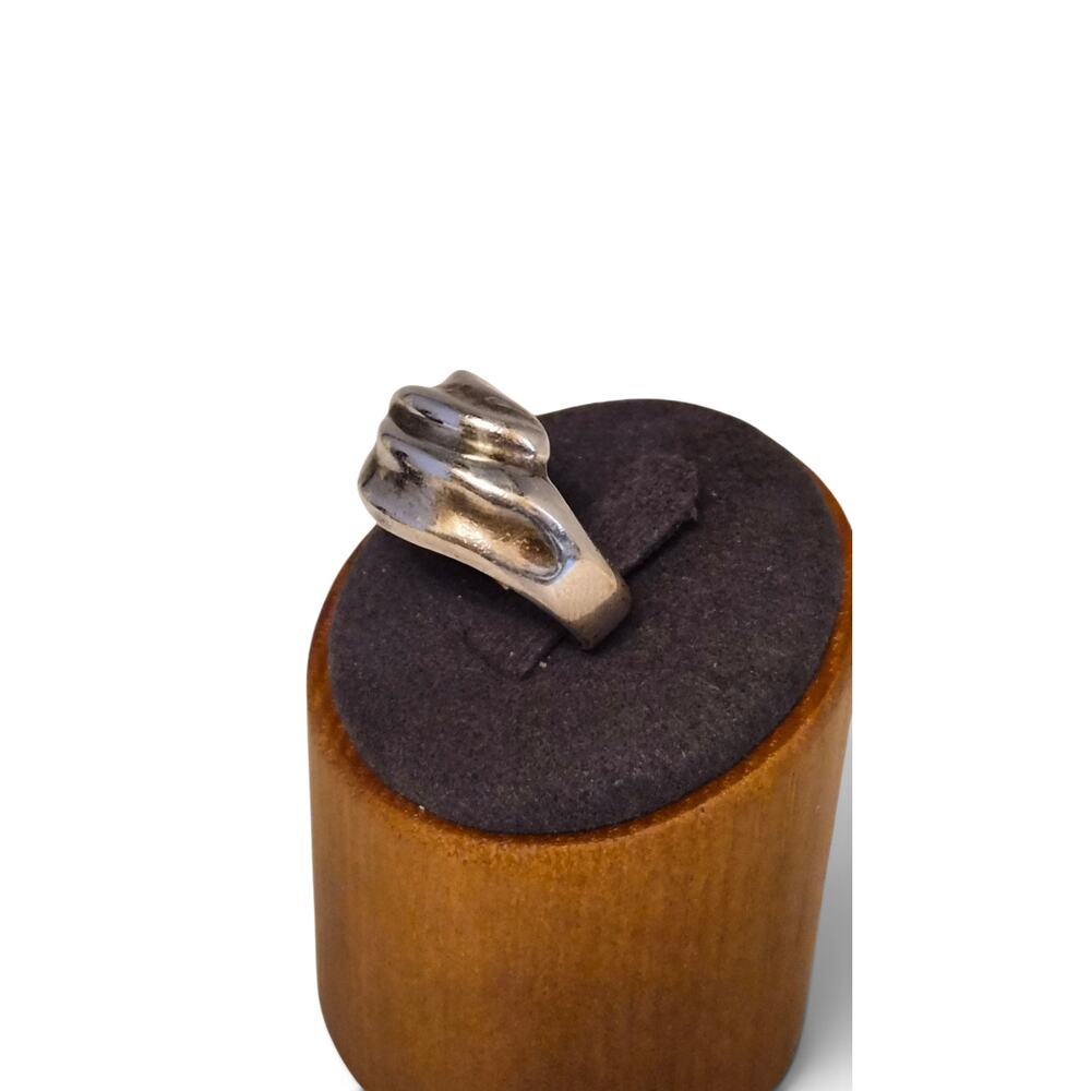 Vintage Sterling Silver Modernist Wave Ring Size 7.75 Signed SU 925 - Picture 2 of 8